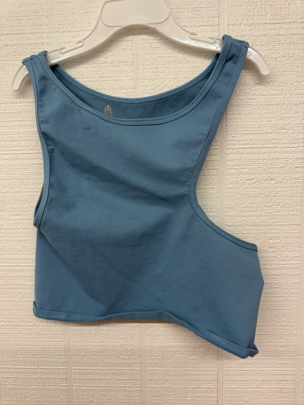 Free People Dusty Blue Asymmetric Crop Tank